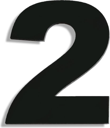 Sticker număr casă ''no2'' 80 x 64 mm plastic negru mat Darvin