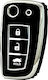 Car Key Cover Case made of with 3 Buttons for Nissan in Black Color