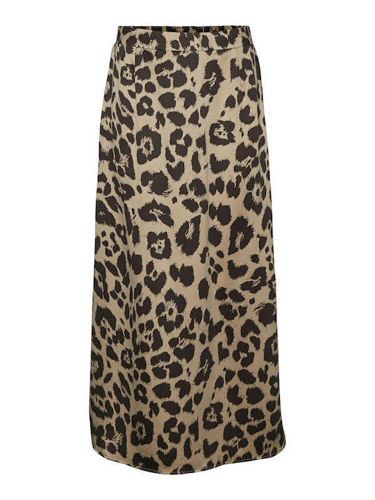 Vero Moda Satin Maxi Rock Coffee