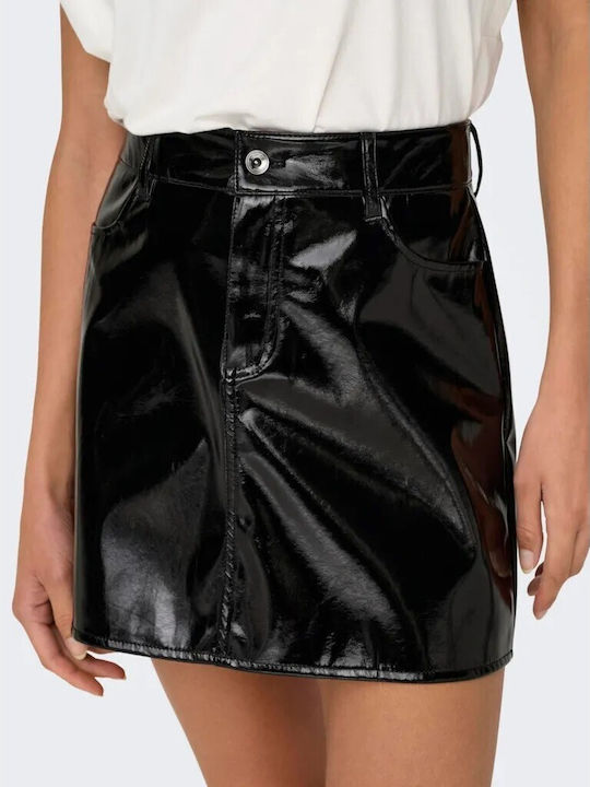 Only Leather Mini Skirt Black