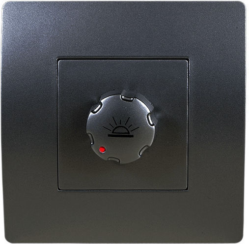 Elmark Basic Χωνευτός Διακόπτης Dimmer με Πλαίσιο Κλασικός Περιστροφικός 400W σε Γκρι Χρώμα