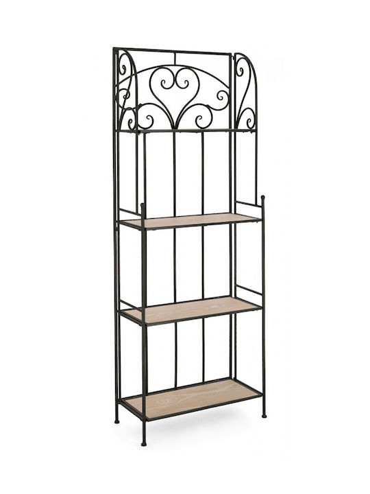 Βιβλιοθήκη Guenda Μαύρη 59x28x167εκ.