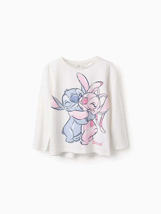 Παιδική Μπλούζα Μακρυμάνικη Εκρού Lilo & Stitch