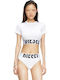 Women's Athletic Blouse Short Sleeve White