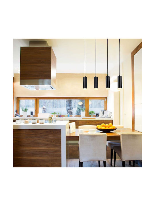 Vivalux Benito Pendant Light Black Rail for 4 Bulbs GU10 60x6x150cm