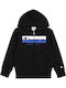 Kids Sweatshirt with Hood and Pockets Black