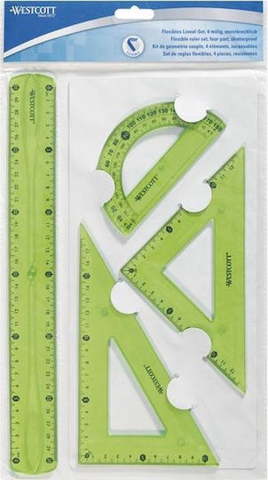 Westcott Σετ Γεωμετρικών Οργάνων Flexible Πράσινο 30εκ E-10302
