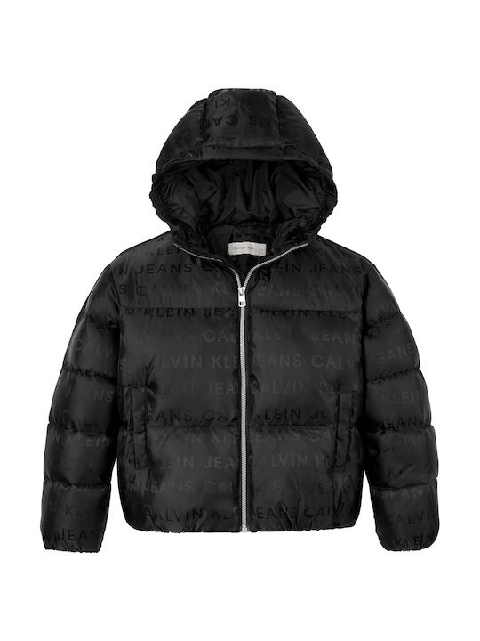 Kids' Casual Jacket with Hood Black Logo