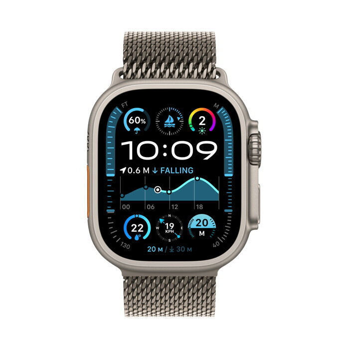 Apple Watch Ultra 2 2024 Titanium 49mm eSIM Natural Natural Titanium Milanese Loop Large Skroutz.gr
