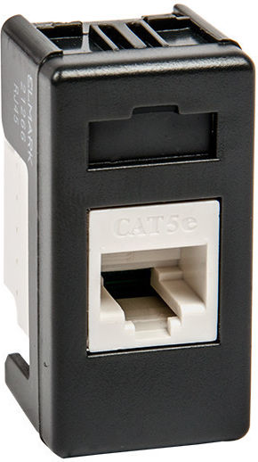 Elmark Single Network Socket RJ45 Without Frame in Black Color 21266