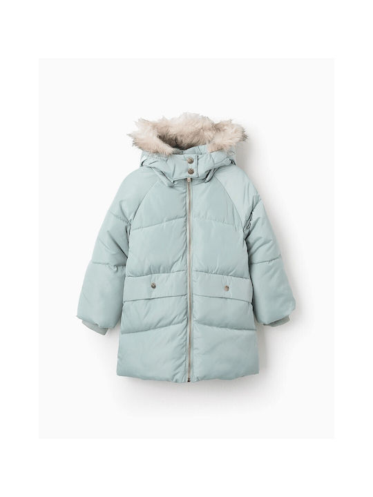 Zippy Kids Casual Jacket with Hood Mint Light Green