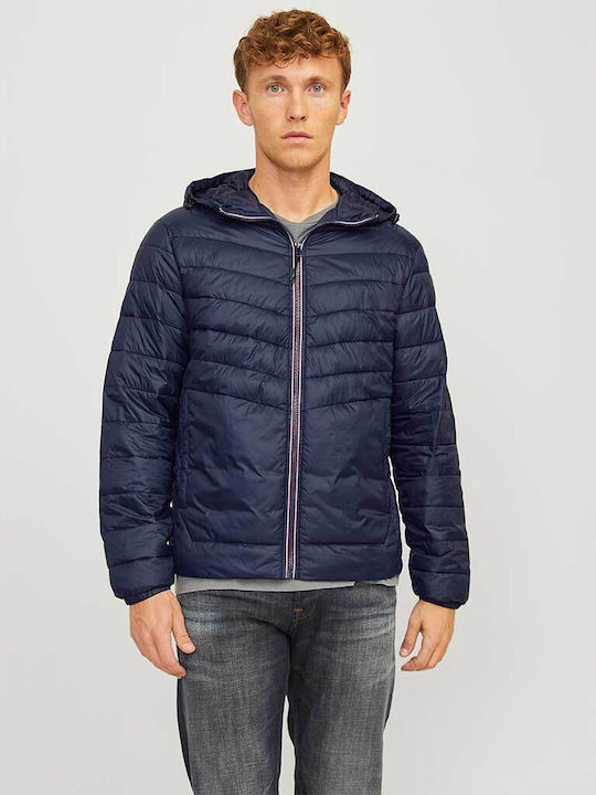 Jack & Jones Men's Winter Puffer Jacket Windproof Blue