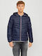 Jack & Jones Men's Winter Puffer Jacket Windproof Blue