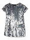Children's Dress Short Sleeve with Sequins Silver