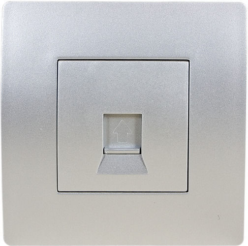 Elmark El Basic Tz112 Μονή Πρίζα Δικτύου RJ45 με Πλαίσιο σε Ασημί Χρώμα 38302S