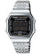 Casio Digital Men's Watch 38mm Chronograph Battery with Silver Metal Bracelet