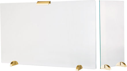 Zogometal Metallic Fireplace Screen with Panels 100x40x50cm Gold