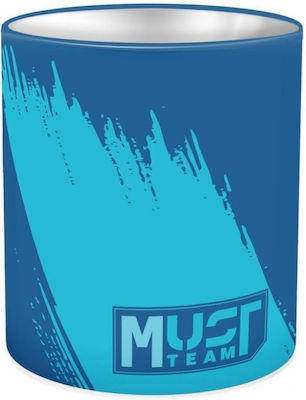 Must Metal Pencil Holder Blue 10x11cm