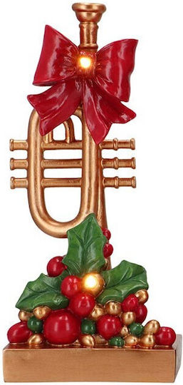 Φωτιζόμενη Χριστουγεννιάτικη Φιγούρα Ύψους 28εκ. Τρομπέτα με Μουσική