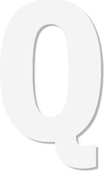 Γράμμα ''q'' Λευκό Αυτοκόλλητο 120mm Πλαστικό Darvin One Two Three Done Γράμμα ''q'' Λευκό Αυτοκόλλητο 120mm Πλαστικό Darvin One Two Three Done