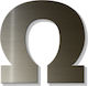 House Letter Sticker "ω" 80 X 64 Mm Bronze Plastic Darvin