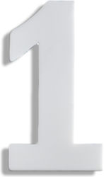 House Number Sticker ''no1'' 73 X 50 Mm White Matte Plastic Darvin