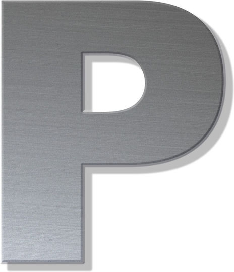 House Letter Sticker "r" 80 X 64 Mm Inox Matte Plastic Darvin