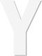 Letter "y" White Sticker 120mm Plastic Darvin O...