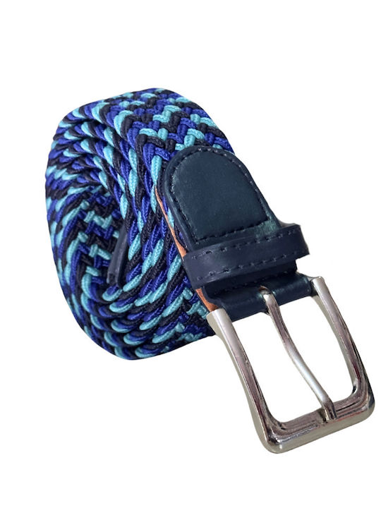 Largă Elastică Curea Bărbătească Tricotat Albastru