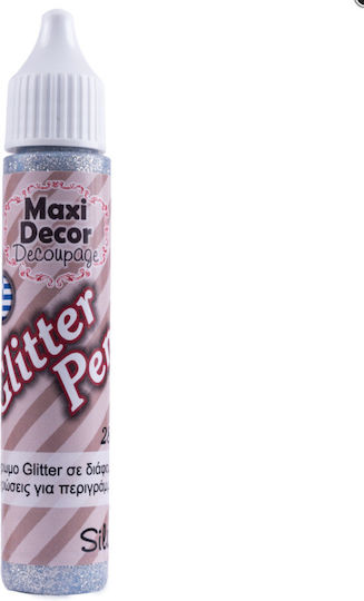 Maxi Decor Glitzerstift Silber Umrisse + Details Silber 28ml