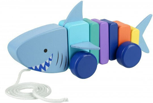 Orange Tree Toys Συρόμενο Παιχνίδι Καρχαρίας από Ξύλο για 18+ Μηνών