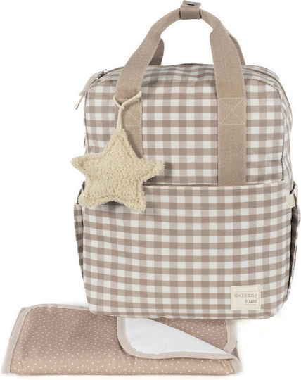 Walking Mum Backpack Diaper Bag Caetana Beige 28x37x12cm