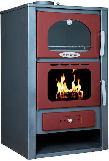 Thermosteel X70 Steel Wood Stove with Oven 15.5kW Red