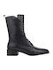 Leder Stiefeletten Damen Schwarz