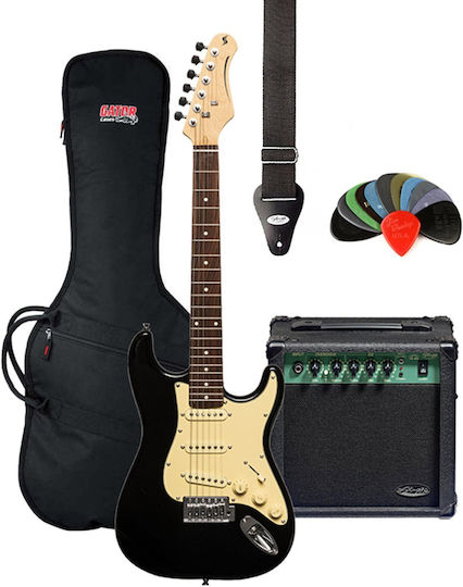 Stagg Ses-30 Bk 3/4 Set Elektrische Gitarre