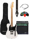 Stagg Set-plus Set Elektrische Gitarre Einfacher Schnitt Weiß mit Tasche