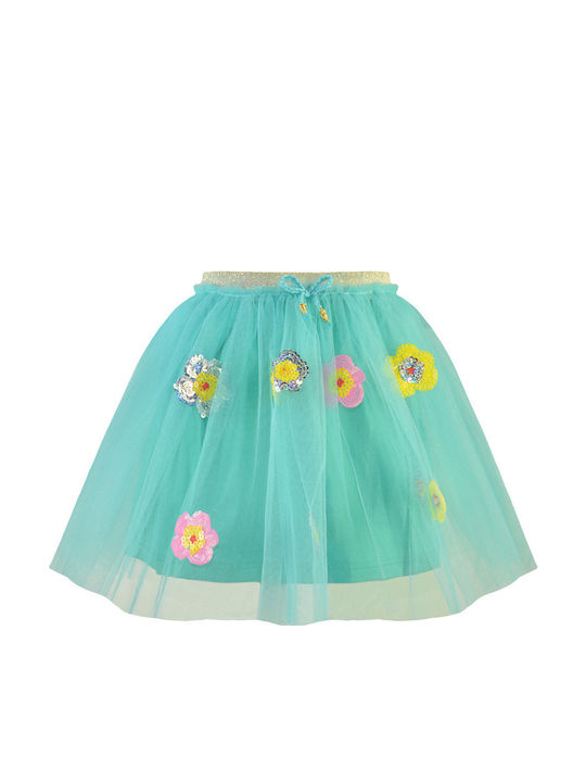 Kids' Tulle Skirt Floral Green