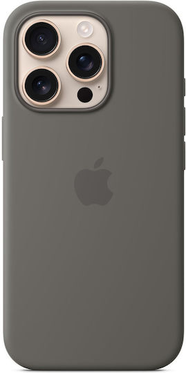 Apple Silicone Case με MagSafe Back Cover Silicone Stone Gray (iPhone 16 Pro)