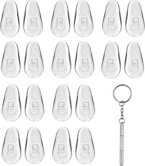 Techsuit Eyeglass Repair Screwdriver 6 X 0.5cm + 20 Silicone Nose Pads Techsuit St1 Silver 5949419156197