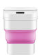 Smart Sensor Folding Plastic Bathroom Bin 17.5L Pink