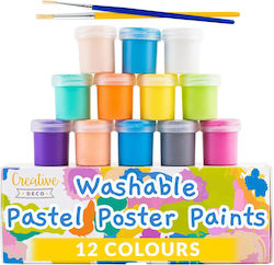 Creative Deco Poster Paint Set Pastel Shades 20 Ml X 12 Colors Non-toxic Basic Intense Colors Ideal Children Students Artists Art Enthusiasts