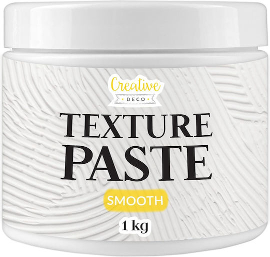 Creative Deco Structural Smooth Paste 1kg White Fine Mass Artistic Projects Acrylic Painting Easy To Use A Spatula 3d Effects Textures