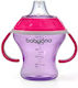 Babyono Non-spill Εκπαιδευτικό Μπιμπερό Πλαστικό με Λαβές Ροζ Pink 180ml