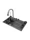 Ένθετος Νεροχύτης Inox με Μπαταρία Μ75xΠ45cm Μαύρος