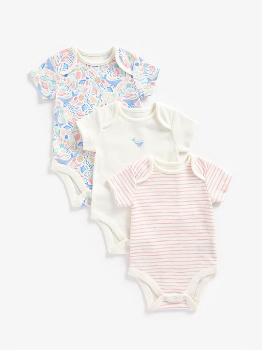 Mothercare Set Body pentru Bebeluși Lenjerie Mâneci scurte Multicolor 3buc