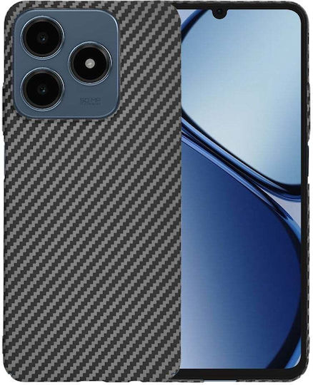 Techsuit Carbonite Fibershell Задна корица Силикон Черен (Realme C63)