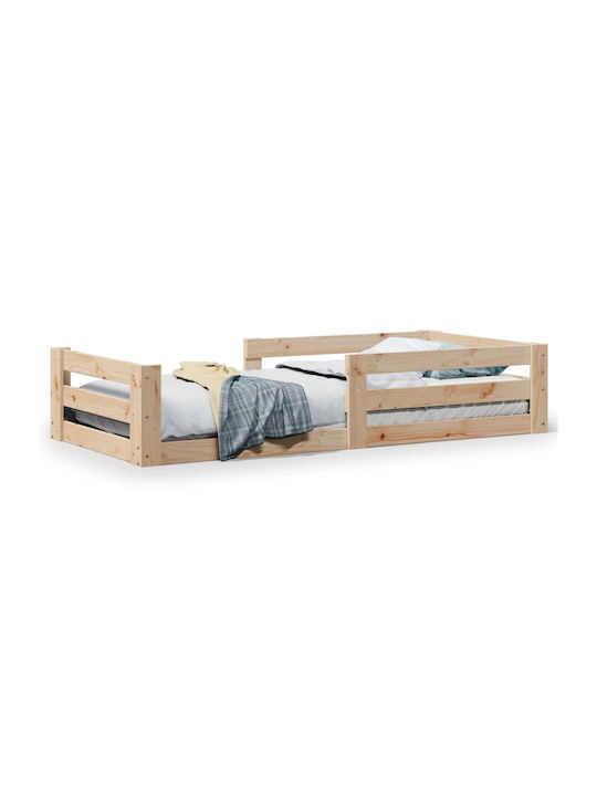 vidaXL Βρεφική Κούνια Καφέ με Στρώμα 70x140cm vidaXL Βρεφική Κούνια Καφέ με Στρώμα 70x140cm