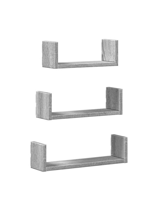 Shelves Wall Grey Sonoma 3pcs 40x10x10.5cm