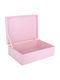 Creative Deco Xl Pink Large Wooden Storage Box Lid 40 X 30 X 14 Cm + 1 Cm No Handles Decorative Chest Perfect Documents Keepsakes Toys Tools