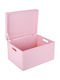 Cutie de Depozitare Mare din Lemn Creative Deco XXL Roz 40 x 30 x 24 cm + 1 cm Mânere Capac Decorativ Perfectă pentru Documente Amintiri Jucării Unelte